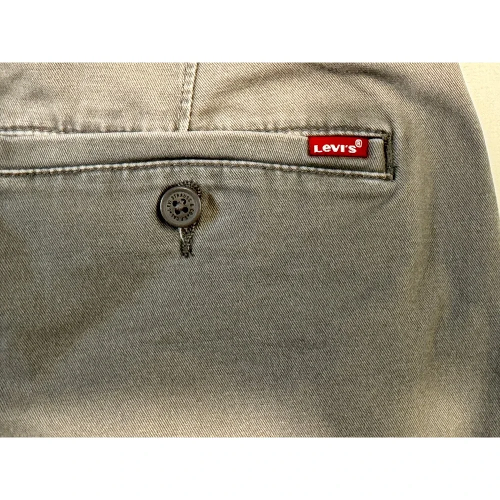 Levis XX Chino Standard Taper Pants Mens 34x29 Gray Stretch Twill Casual 80540